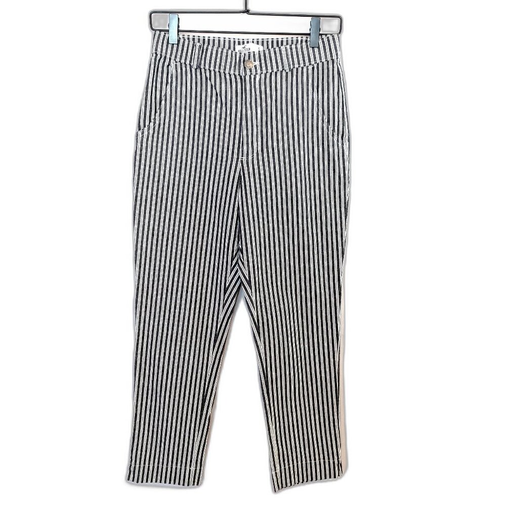 Hollister | Cotton Ultra High Rise Striped Gray & White Pants | Size Small - Picture 3 of 14